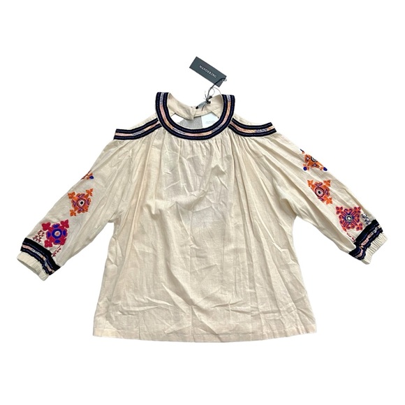 NWT Wandering Halter Boho Blouse, Cold-Shoulder Open Back Size 40 New w/Tag - Picture 3 of 16